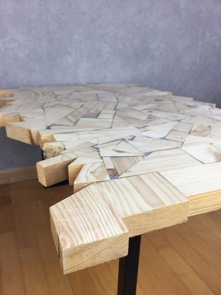 table bois pied métal architecte